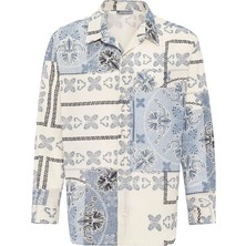 S13 Store Etnik Desenli Oversize Gömlek