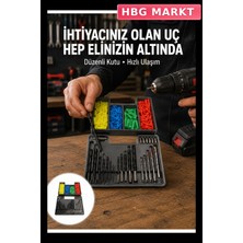 HBG Markt 24 Parça Çok Amaçlı Matkap Ucu Seti Ahşap, Metal ve Beton Delme