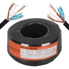 Canarino Magicvoice AV808 0.20MM Kesit Bitişik ve Blendajlı Ikili 100 Metre Kalın Walkman Mikrofon Ses Kablosu (Od:8.0mm)