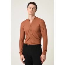S13 Store Erkek Hakim Yaka Uzun Kollu Slim Fit Gömlek
