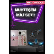 HBG Markt Mini Kadın Akıllı Saat ve Kablosuz Kulaklık Seti Şıklık ve Teknoloji