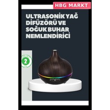 HBG Markt Mey Ithalat® 550ML Ultrasonik Hava Nemlendirici ve Aromaterapi Difüzörü
