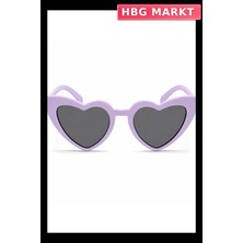 HBG Markt Retro Kalp Gözlük Mor Lila Parti Aksesuarı 80'ler 90'lar Stili