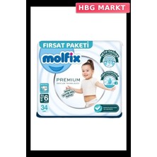HBG Markt Mey Ithalat®   Premium Bebek Bezi Fırsat Paketi 6 Beden 15+ kg 34 Adet