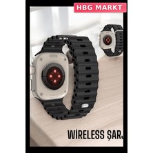 HBG Markt Mey Ithalat® 45 mm Gri Kasa Ultra Akıllı Saat Sesli Görüşme, Sağlık Takibi, Suya Dayanıklı