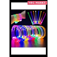 HBG Markt Mey Ithalat® 3 Modlu Pilli LED Işıklı Esnek Parti Bilekliği Yeşil