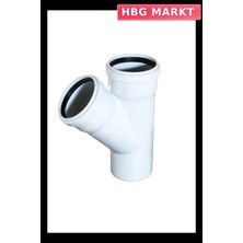 HBG Markt Mey Ithalat® Pvc Atık Su Borusu 110X75 Tek Çatal 45 Derece 10 Adet