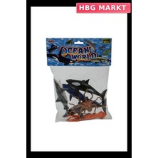 HBG Markt Eğitici Hayvan Figürleri Seti 6 Parça Çiftlik Dinozor Vahşi Orman Deniz