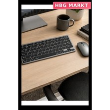 HBG Markt Şarj Edilebilir Kablosuz Klavye Mouse Seti Bluetooth ve 2.4g