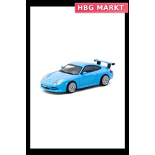 HBG Markt 1/64 Ölçek 911 Gt3 Model Araba 996 Light Blue Diecast