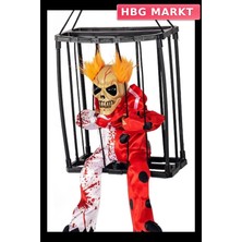 HBG Markt Mey Ithalat® Hareketli Sesli Sensörlü Mahkum Joker Iskelet Dekorasyon 22X27 cm