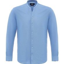 S13 Store Erkek Hakim Yaka Uzun Kollu Slim Fit Gömlek