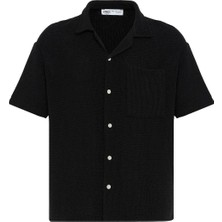S13 Store Oversize Kısa Kol Cep Detaylı Triko Gömlek
