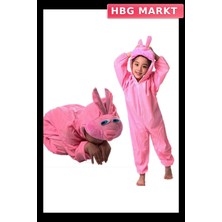 HBG Markt Mey Ithalat® Çocuk Tavşan Kostümü Pembe Renk 4-5 Yaş 100 cm