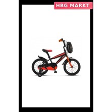 HBG Markt 16 Jant Çocuk Bisikleti Antrasit Kırmızı Çantalı