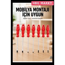 HBG Markt 7 Parça Tornavida Seti 4 Düz 3 Yıldız Uçlu Vidalama Takımı