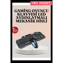 HBG Markt PG8018 Rgb LED Mekanik Klavye ve Mouse Seti Oyun Atmosferi