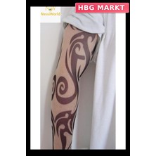 HBG Markt Mey Ithalat® Giyilebilir Kol Dövmesi Çorap Dövme 3D Baskılı Kol Bacak Dövme 2 Adet Model 6