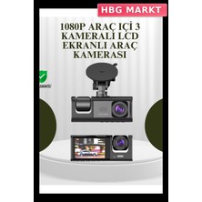 HBG Markt 3 Kameralı Araç Kamerası: Ön, Iç ve Arka Görüntü Kaydı