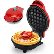Mini Waffle Makinesi, Yuvarlak, Yapışmaz Kaplamalı Küçük Waffle Makinesi, 350 W Belçika Waffl