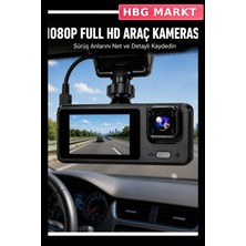 HBG Markt 3 Kameralı Araç Içi Dvr 1080P 2 Inç Ekran
