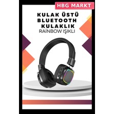 HBG Markt Mey Ithalat® Kablosuz Rgb Işıklı Katlanabilir Bluetooth Kulak Üstü Kulaklık