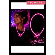 HBG Markt Fosforlu Neon Parti Kolyesi Pembe Işıklı Kırılarak Aktifleşen 4-6 Saat