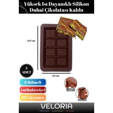 Moontime Alaçatı Premium Seri Bpa Içermez Esnek Yüksek Isı Dayanıklı Silikon Dubai Çikolatası Kalıbı 5 Adet