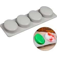 Moontime Alaçatı Oval Silikon Sabun Mum Çikolata Kalıbı 4'lü