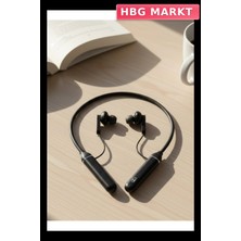 HBG Markt Mey Ithalat® Uzun Süre Kullanımlı Kablosuz Boyun Askılı Stereo Kulaklık Güçlü Bas ve Net Ses