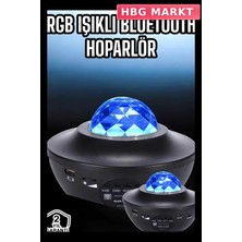 HBG Markt Mey Ithalat® Projektör Yıldız Gece Lambası Disko Topu Bluetooth Bağlantılı Taşınabilir Şarjlı