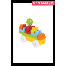 HBG Markt Eğitici Ahşap Bloklar 24 Parça Aksesuarlı Yapı Seti