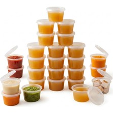 50 Adet Sızdırmaz Mini Saklama Kabı 120 ml – Buzluk Kabı, Et Suyu, Kemik Suyu, Sos ve Püre Sa