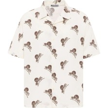 S13 Store Desenlı Kısa Kol Oversize Gömlek