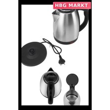 HBG Markt Mey Ithalat® Elektrikli Paslanmaz Çelik Su Isıtcı Çelik Kettle 1.8 Lt. Uzun Ömürlü