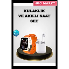 HBG Markt Mey Ithalat® Akıllı Saat ve Kablosuz Kulaklık Ios Android Uyumlu Teknoloji Seti
