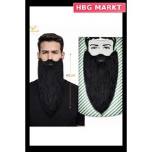 HBG Markt Mey Ithalat® Siyah Renk Lastikli Uzun Takma Sakal 40 cm