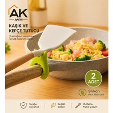 Ak Avm 2 Adet Isıya Dayanıklı Tencere Tava Kenarı Kaşık,kepçe Tutucu