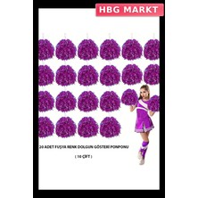 HBG Markt Mey Ithalat® 10 Çift ( 20 Adet ) Fuşya Renk 23 Nisan 19 Mayıs 29 Ekim Okul Gösteri Ponponları