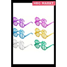 HBG Markt Mey Ithalat® Dolar Şekilli Metalize Parti Gözlüğü 6 Adet