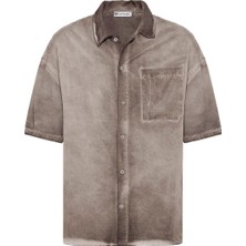 S13 Store Yıkamalı Kısa Kollu Oversize Gömlek