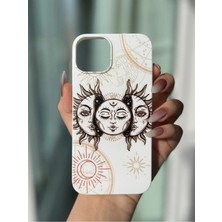 Moontime Alaçatı iPhone 13/14 Uyumlu Silikon Içi Kadife Lansman Kabarık Desenli Telefon Kılıfı