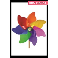 HBG Markt Mey Ithalat® 7 Kanat 30 cm Gök Kuşağı Rüzgar Gülü
