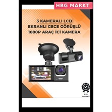 HBG Markt Mey Ithalat® 3 Kameralı Dashcam Sistem – Geri Görüş Yardımı, Park Koruması ve G-Sensör