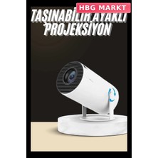 HBG Markt Mey Ithalat® Ayaklı Projeksiyon Taşınabilir Mini Projektör Sinema Projektörü Android