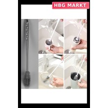 HBG Markt Uzun Saplı Silikon Biberon Yıkama Fırçası Kavanoz Temizleme Fırçası