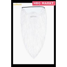 HBG Markt Mey Ithalat® Beyaz Renk Lastikli Uzun Takma Sakal 40 cm