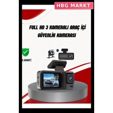 HBG Markt Üç Kameralı Araç Güvenlik Sistemi 1080P Ön Kayıt