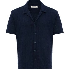 S13 Store Apaş Yaka Örme Desenli Erkek Gömlek