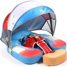 Mambobaby Yüzme Simidi - Stars&stripes, Emniyetli, Gölgelikli ve Ayak Destekli